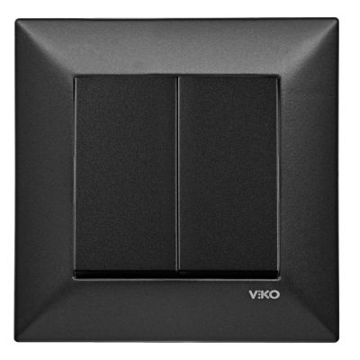 کلید دو پل ساده مشکی مدل Trenda